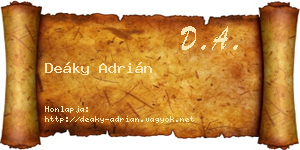 Deáky Adrián névjegykártya