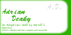 adrian deaky business card